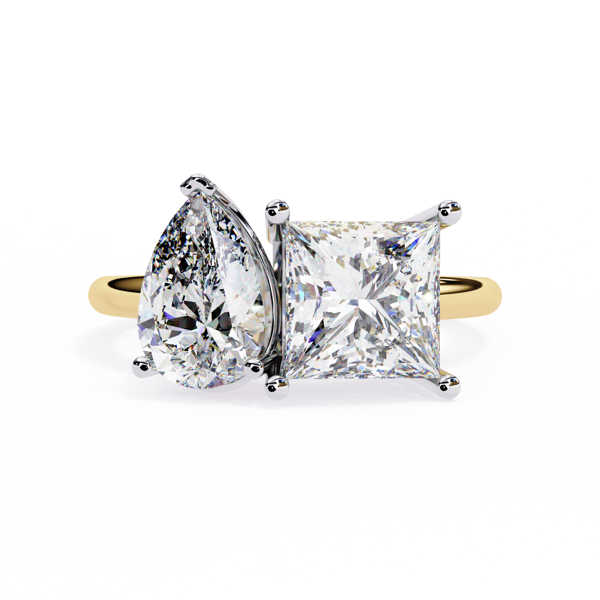 Buy 4.30ct Princess Cut Natural Diamond Ring Solitairekart